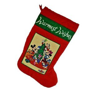 Disney Mickey For Kids Warmest Wishes 13 inch Vintage Christmas Stocking
